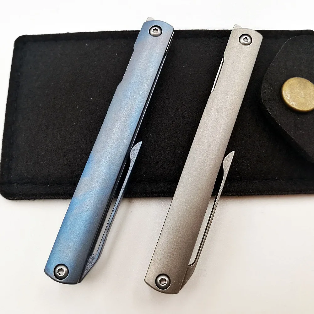 

JSSQ S35VN Blade Folding Knife Titanium Handle Camping Pocket Hunting EDC Tools Survival Portable Self-defense Fruit Mini Knives