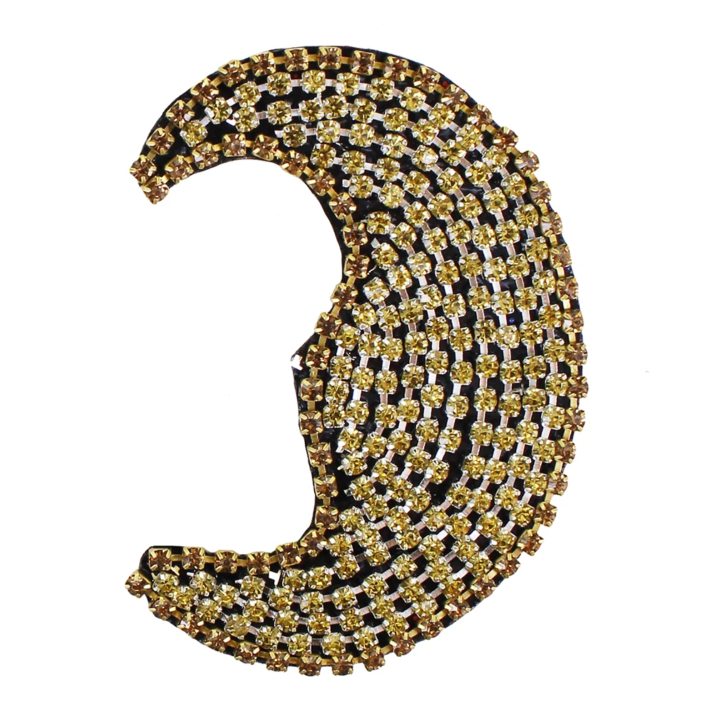 10 шт. вышивка бисером бриллианты луна значки хрустальные нашивки сшитые на обуви