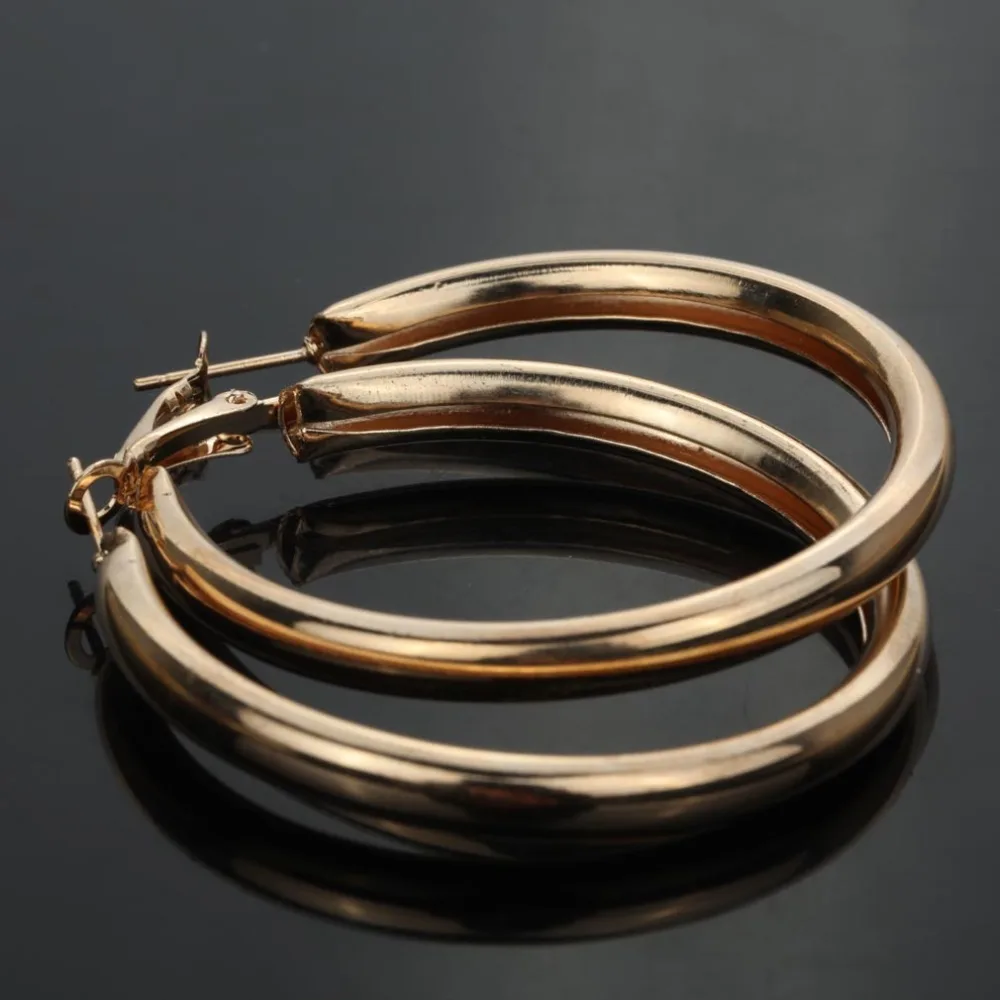 Брендовые большие/маленькие круглые серьги кольца цвета розового золота Модные