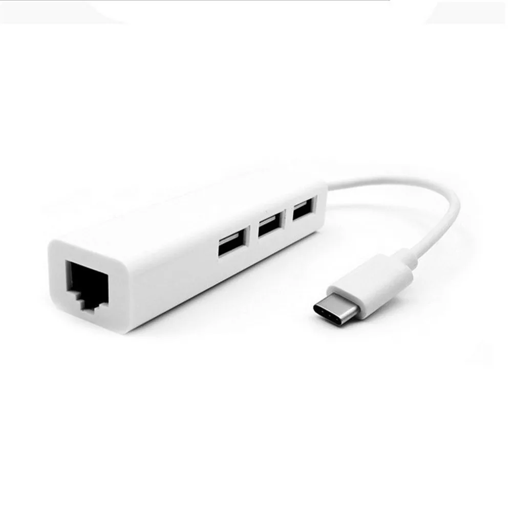 1 шт. высокоскоростная Проводная сетевая карта с 3 портами USB 0 Тип C на RJ45 100 Мбит/с |
