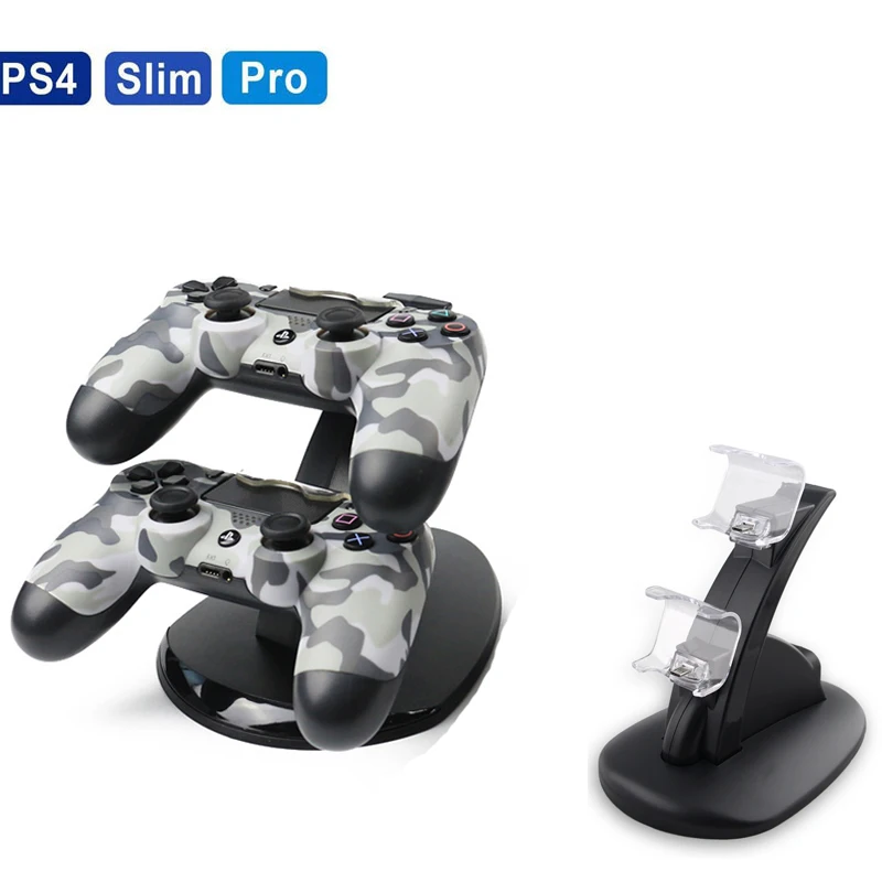 Держатель для контроллера PS4 PS 4 Game Micro Dual зарядное устройство 2 светодиодных порта