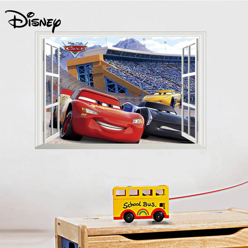 Disney cartoon McQueen Автомобильная наклейка гоночная Автомобильная наклейка с окном