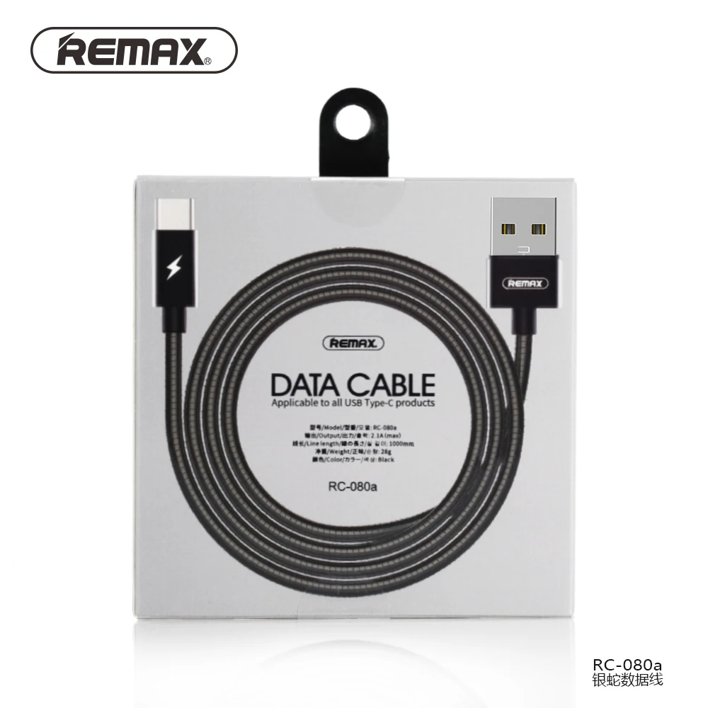 Металлический пружинный USB кабель Remax типа C для синхронизации данных 2 1 А Кабели