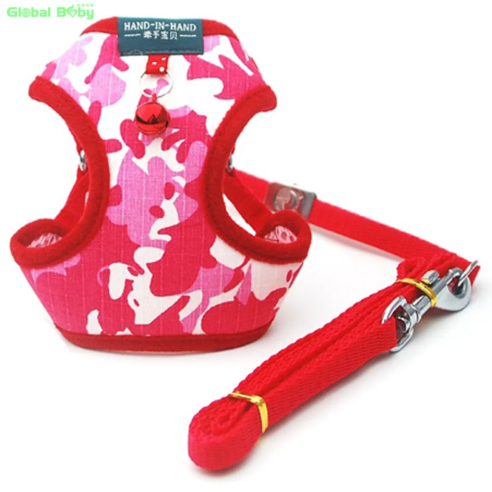 

(20 Pieces/lot) Soft Leather Protective Body Harness and Matched Leashes with Bells for Dog Pet