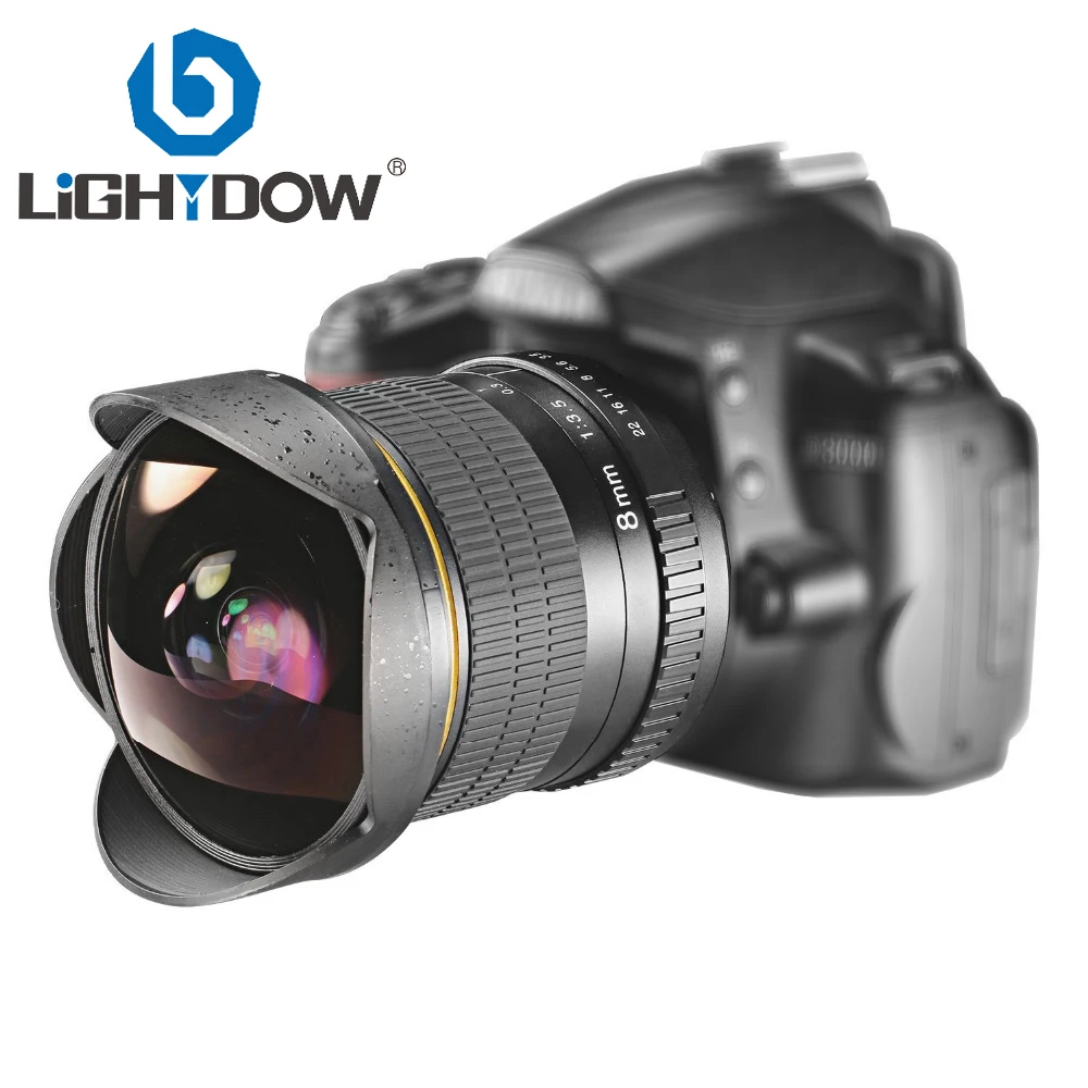 Купи Lightdow 8mm F3.0 Ultra Wide Angle Fisheye Lens for Nikon DSLR Camera D3100 D3200 D5200 D5500 D7000 D7200 D7500 D90 D7100 за 7,452 рублей в магазине AliExpress