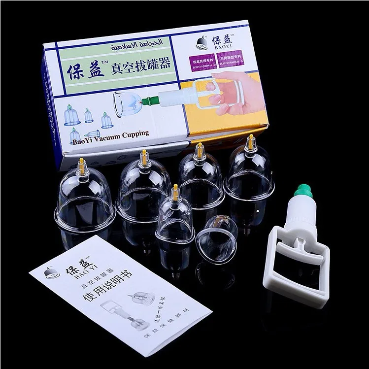 

6 pcs thicken vacuum cupping set household magnetic suction cupping tank acupuncture massage set free shipping