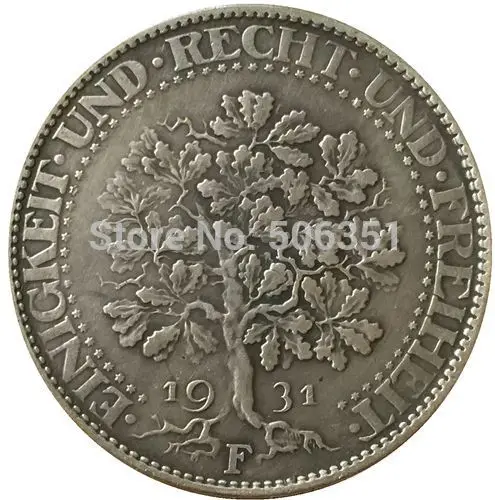 1931F Немецкая монета 1927-1933 разных даты 36 монет копия - Цвет: 1931F