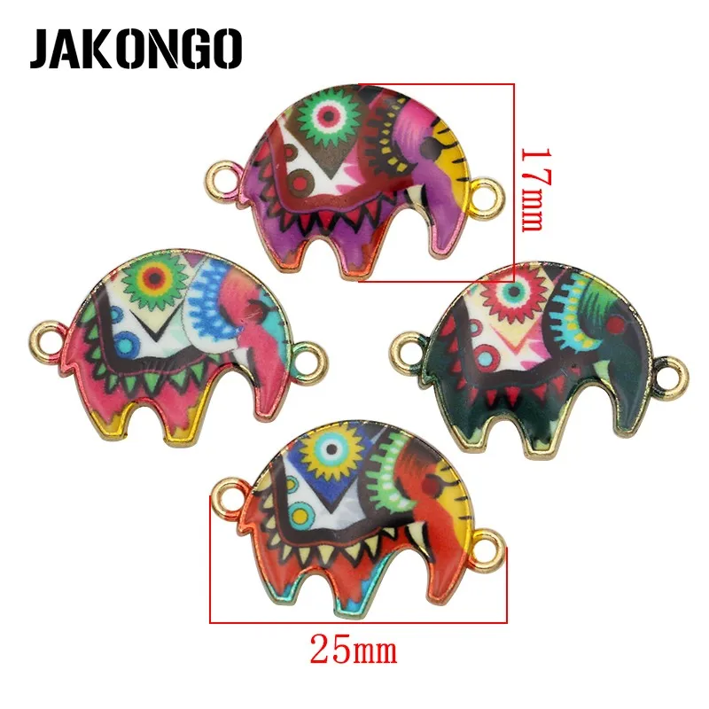 JAKONGO золотистый цвет Эмаль Красочный Слон соединитель для изготовления