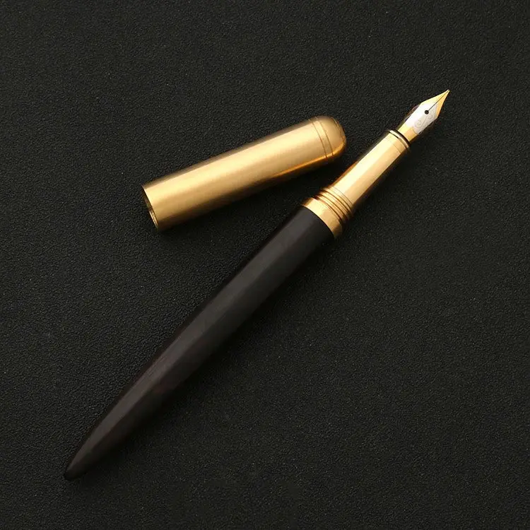 04 Luxury Brass Fountain Pen Office 0.7mm Ink Pen Student Wood Calligraphy Pens For School Writing Stationery Supplies - Цвет: 04