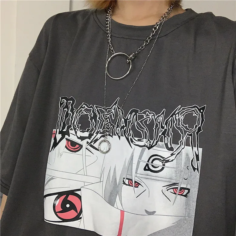 Korobov японский мультяшный принт короткий рукав Ulzzang Футболка Harajuku круглый вырез