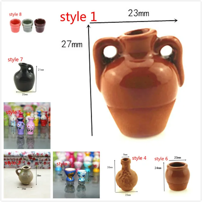 Винтажный фарфоровый цветочный горшок в масштабе 1:12 миниатюрный кукольный дом