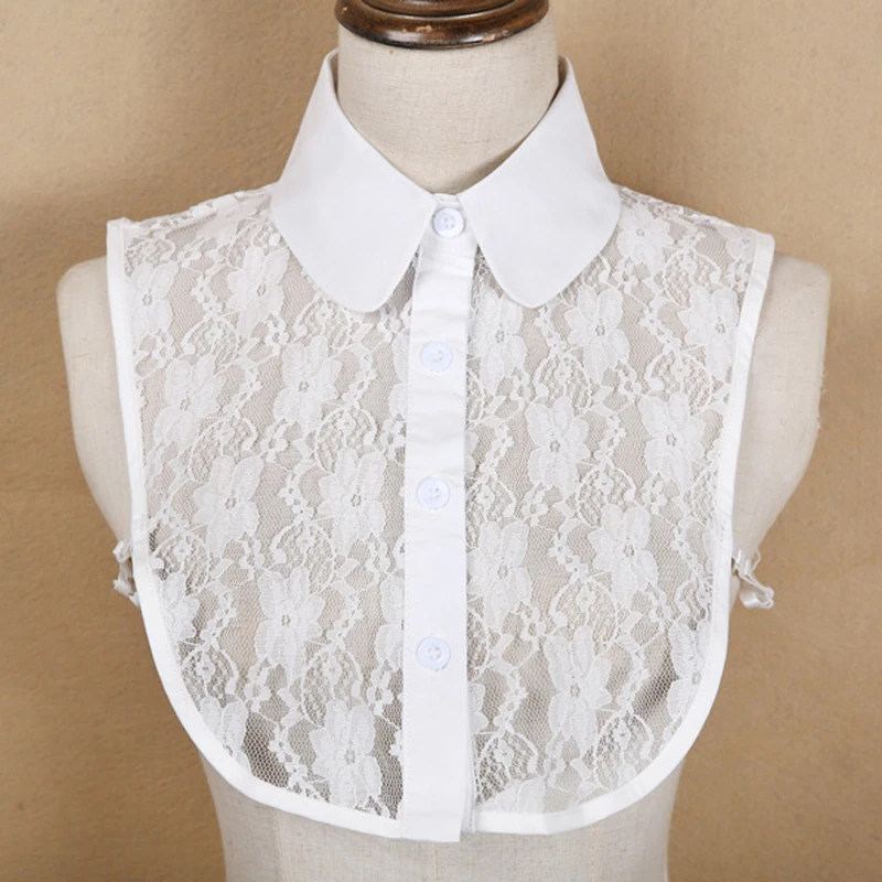 Женская кружевная блузка с искусственным кукольным воротником винтажная