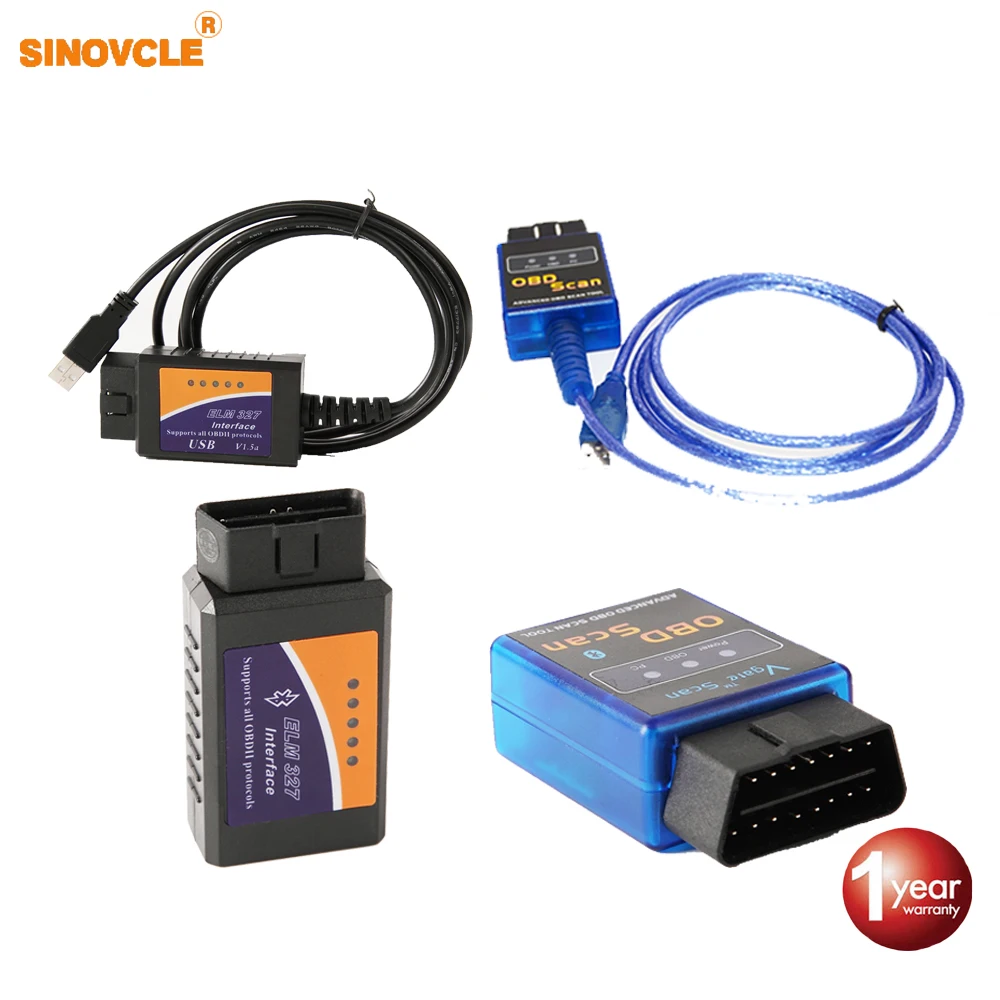 VIECAR USB Bluetooth wifi ELM327 OBD2/OBDII ELM 327 V1.5 для Android IOS автоматический диагностический сканер инструмент