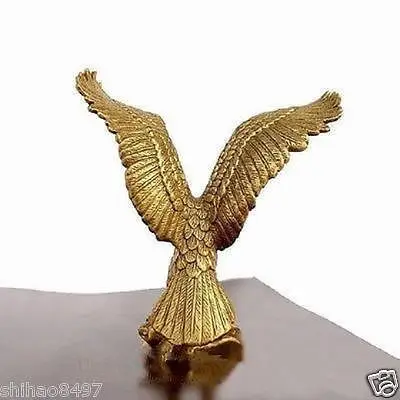 Small BRASS Brass Statue EAGLE/Hawk Figure figurine 4.5" High Garden Decoration 100% real Brass BRASS