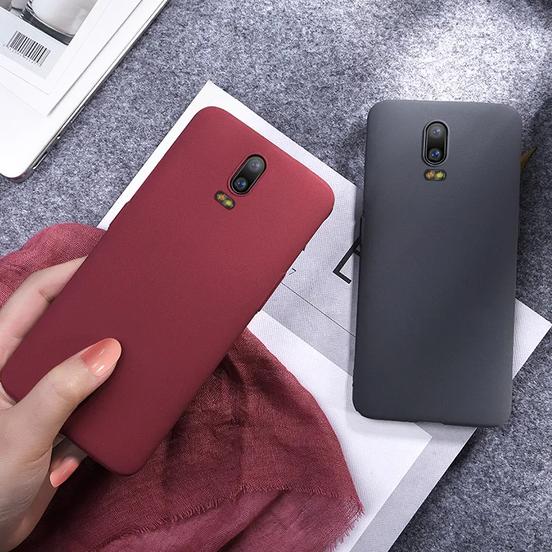 Простой Тонкий матовый мягкий чехол из ТПУ с песчаником для OnePlus 6 6T Ультратонкий