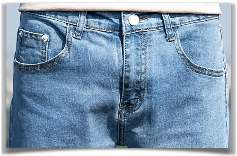 Промывают синий черный Slim Fit джинсы для женщин мужчин Высокое качество