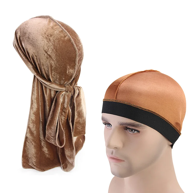 Бархат Durag и мягкая удобная Кепка Chemo колпак для сна Пиратская головная