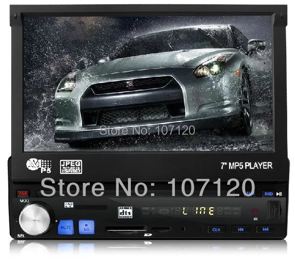 Car Audio MP5 плеер с 7-дюймовым выдвижным экраном HD RMVB Поддержка заднего вида USB/SD