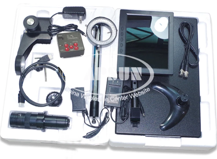 Цифровой промышленный видеомикроскоп 16 МП HDMI 1080P 60FPS FHD с комплектом камер + ЖК