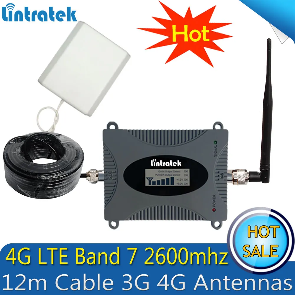 Lintratek 2600 МГц 4G (FDD Band 7) повторитель сигнала для сотового телефона 65dB LTE усилитель