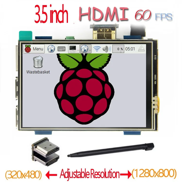 3 5 дюймовый HDMI сенсорный ЖК экран raspberry pi 60 fps высокая скорость лучше 480*320 1920*1080 чем