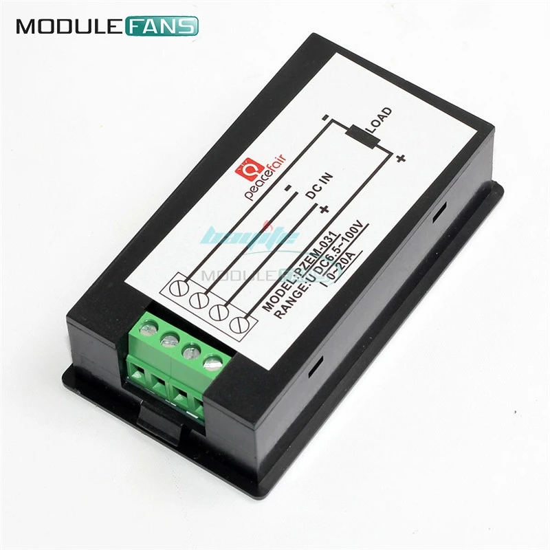 20A DC 100V LCD цифровой вольт напряжение ватт ток измеритель мощности Амперметр