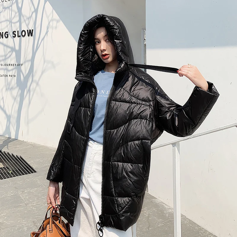 Новинка 2019 зимняя куртка Женская на белом утином пуху женское свободное теплое