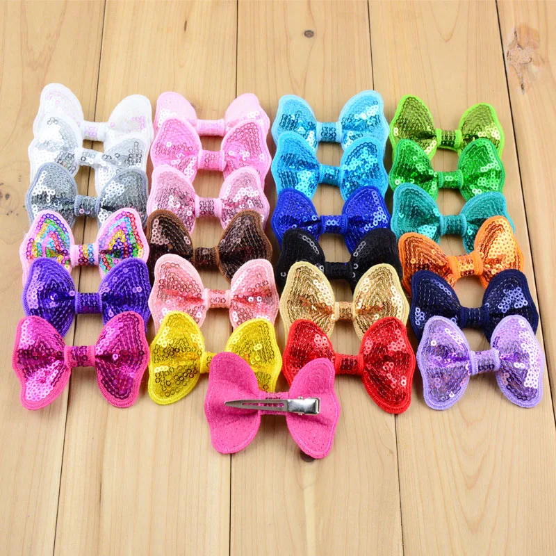 Новое поступление Детские бантики 32 шт./лот милые с блестками бабочка 32C в наличии