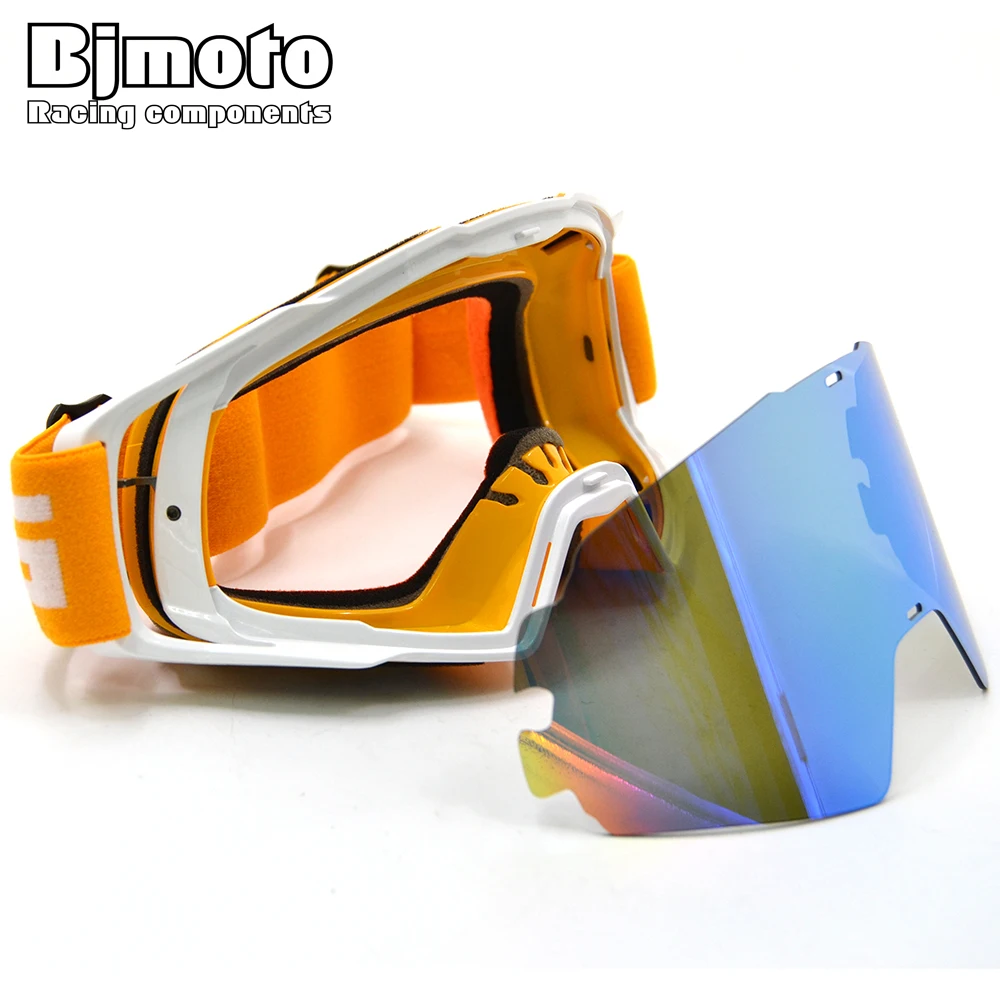 BJMOTO оранжевый мотоцикл Gafas с УФ-объективом спортивные гонки по бездорожью Oculos Lunette очки для мотокросса очки