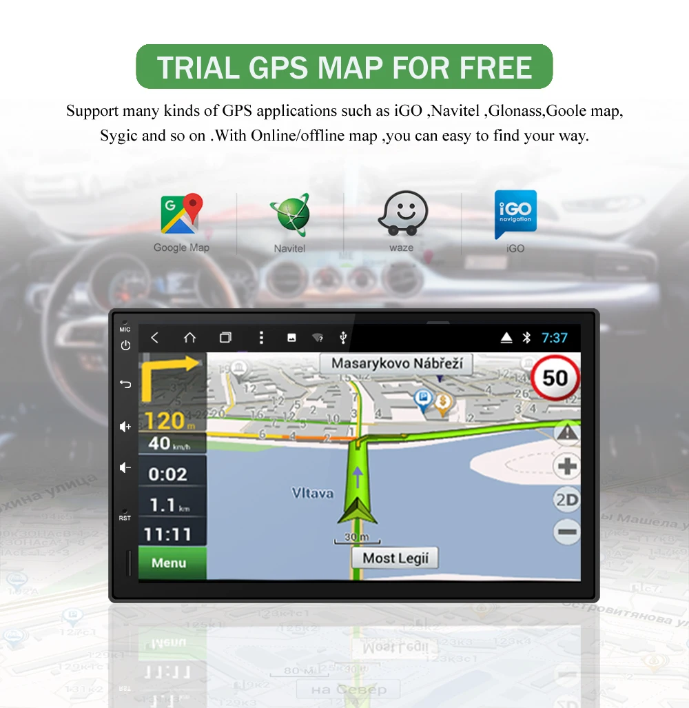 Bonroad 2Din " Android 9,0 Универсальный Автомобильный мультимедийный плеер для hyundai для Kia Автомобильный стерео с gps навигацией Радио BT