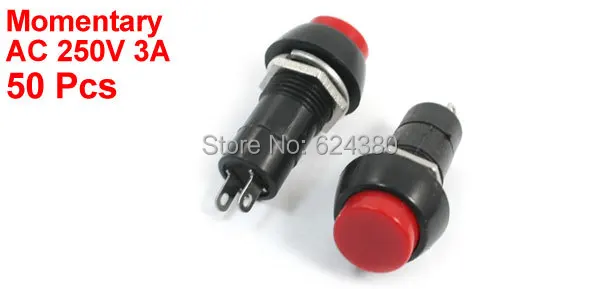 PBS 11 красный круглый Мгновенный кнопочный переключатель SPST OFF/(ON) NO N/O 2 Pin 12 мм 0 7