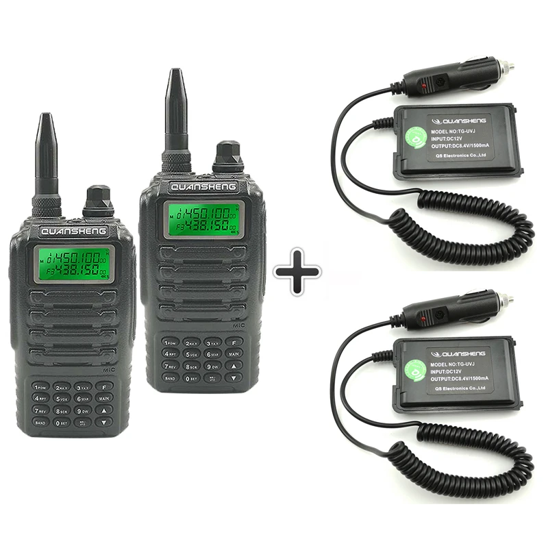 Add 2 car chargers 2 шт. Quansheng TG-UV2 портативная рация Двухдиапазонная Ham Vhf Uhf мобильное радио PTT портативное переговорное TG UV2 двухстороннее радио приемопередатчик - Цвет: Add 2 car chargers