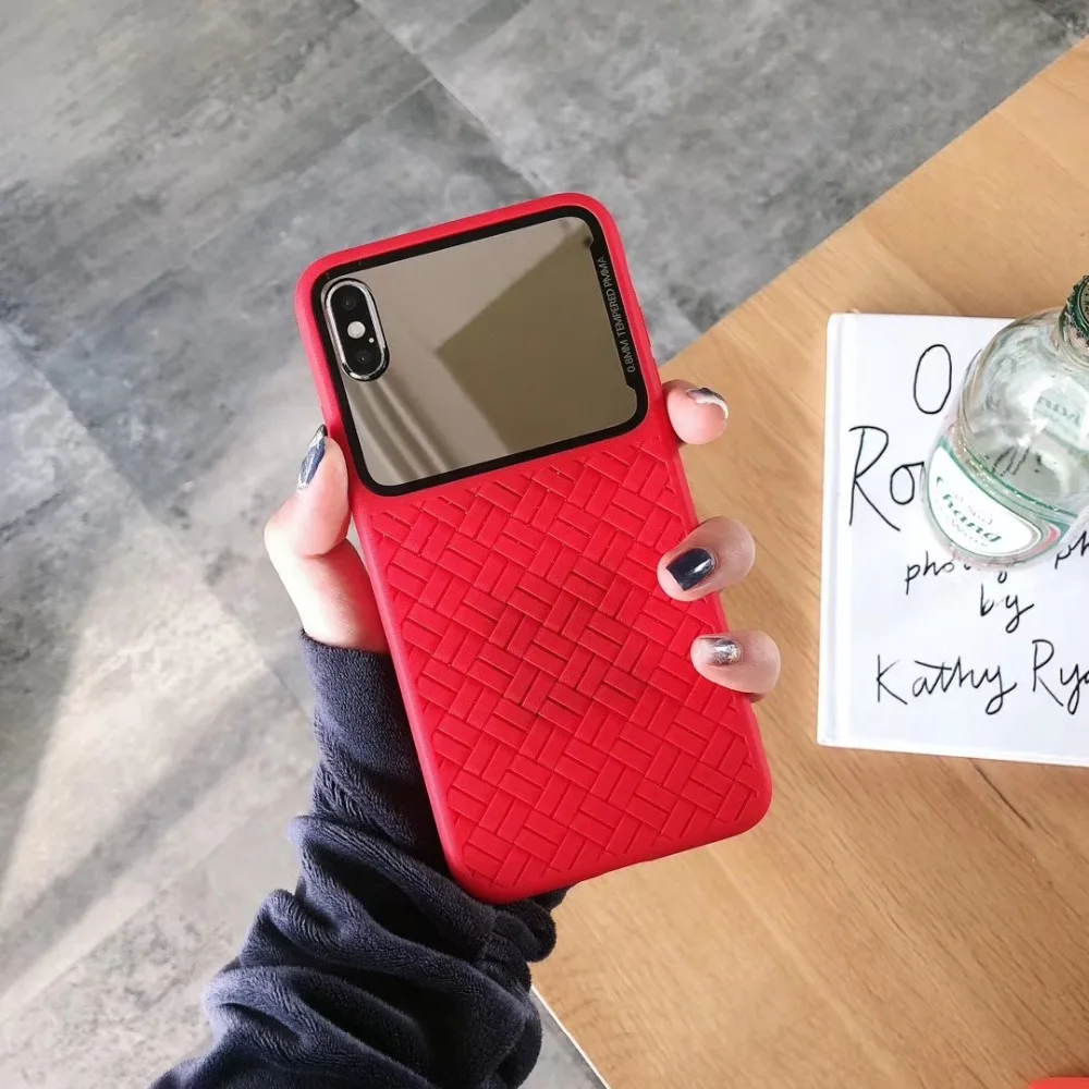 Модный Роскошный ткацкий чехол для iPhone 6 6s 7 8 Plus X XR XS Max зеркальный телефона |