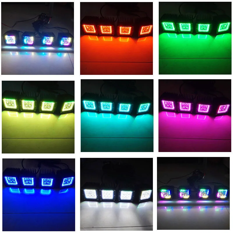 3 4 14 20 22 32 42 50 52 дюймов RGB погоня Halo светодиодный светильник бар внедорожный рабочий светильник Многоцветный Для Джип Лодка Автомобиль Грузовик 4x4 внедорожник ATV