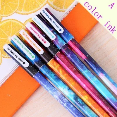 10pcs 6pcs kawaii flower colorful Chancery gel pen papelaria office school supplies stationary canetas coloridas color pen 04083 - Цвет: A color ink