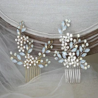 opal crystal hair comb bridal hair accessories women flower comb wedding hair jewelry