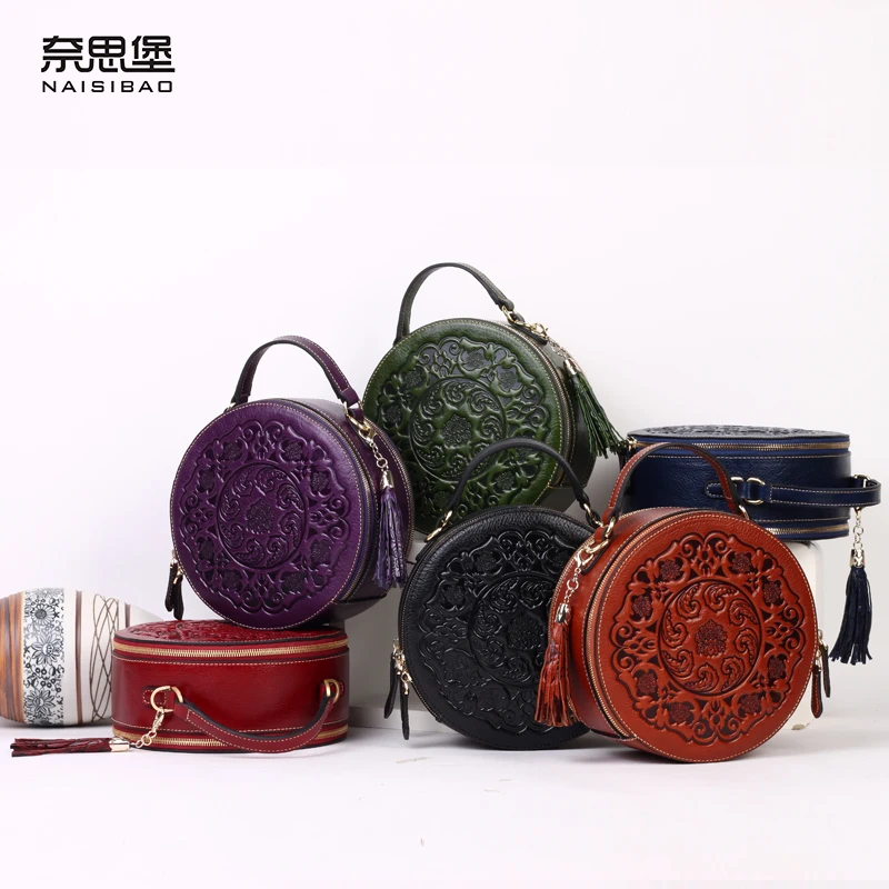 Высококачественная женская модная сумка из натуральной кожи в китайском стиле