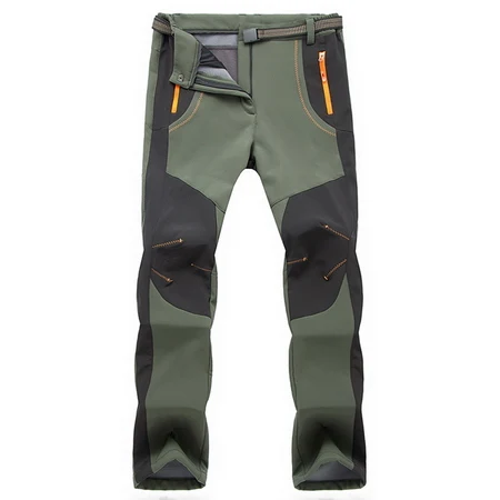 women army green LoClimb мужские и женские зимние походные брюки для кемпинга, спорта на открытом воздухе, теплые флисовые брюки, треккинговые водонепроницаемые лыжные брюки, AM110 - Цвет: women army green