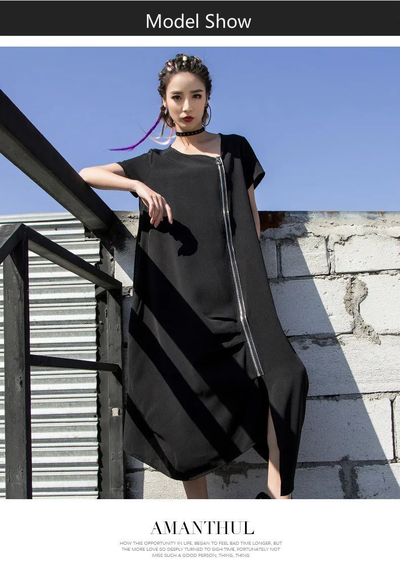 Max LuLu Summer Fashion Korean Style Ladies Sexy Black Clothes Womens Elegant Zipper Long Dresses Casual Vestidos Plus Size