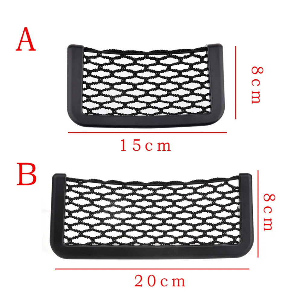 208cm 815cm universal net car seat side storage bag pocket organizer phone holder adhesive box auto accessories pouch free global shipping