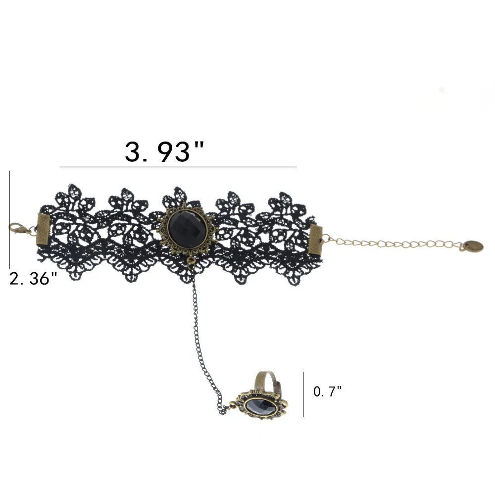 Женский Винтажный кружевной браслет-цепочка ручной работы Goth браслеты с