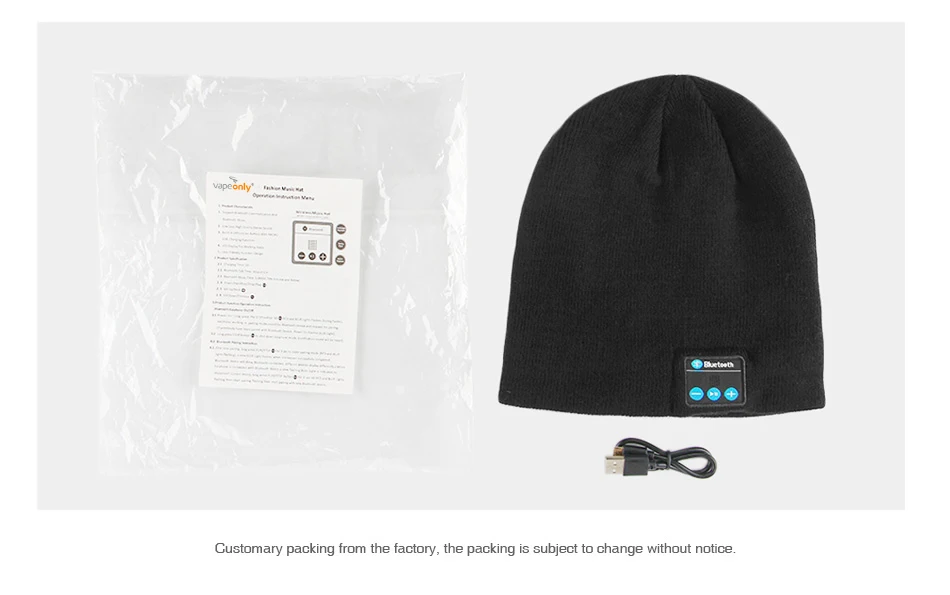 Vapeonly Knitted Hat Headphone Outdoor Sports Wireless Bluetooth Earphone with Mic handsfree Headband Headset Cap for Smartphone