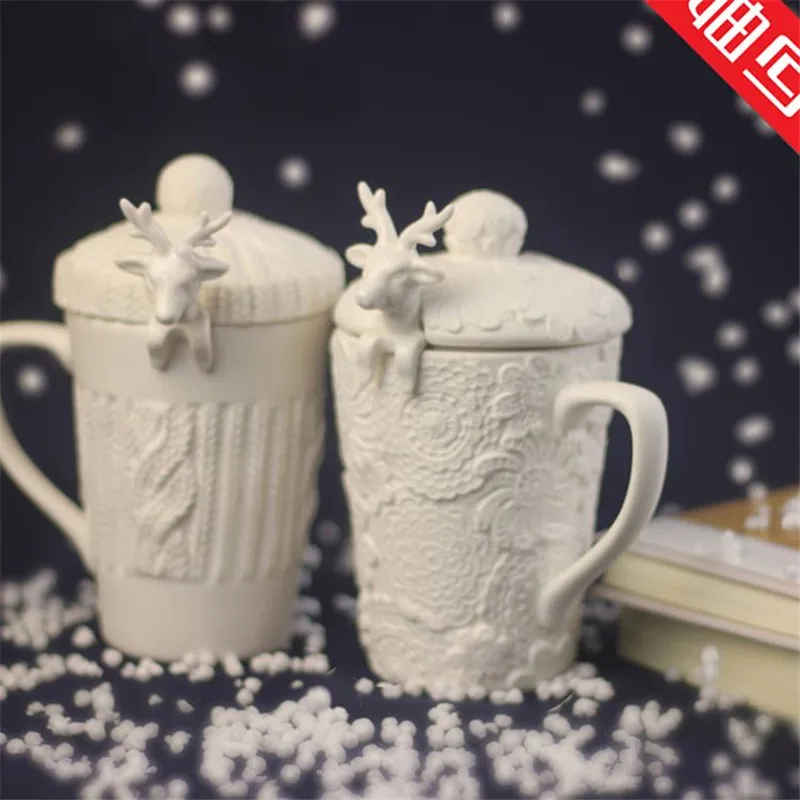 Milu чашка с оленем кружки 3D кофейные чашки животными крышкой Симпатичные молочные