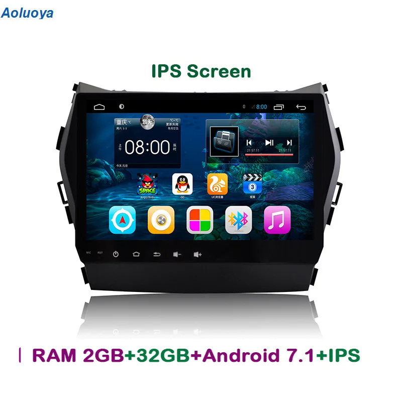 Aoluoya IPS RAM 2 ГБ + 32 Android 7 1 автомобильный DVD GPS плеер для Hyundai Santa FE IX45 2013 2014 2015 Радио