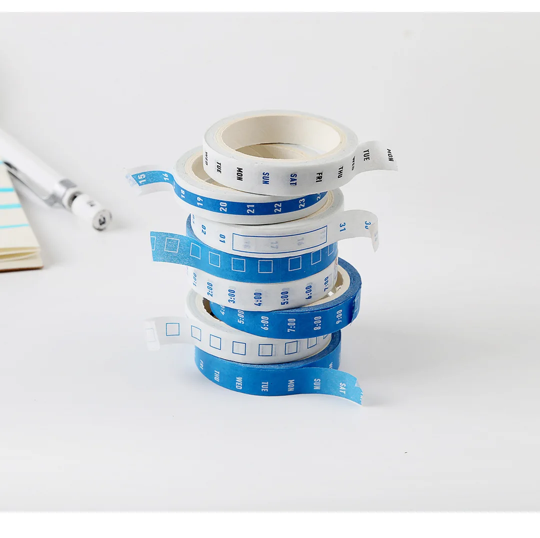 4 шт./партия время/неделя/сетка лента для декорации Washi DIY планировщик для скрапбукинга маскирующая лента Escolar kawaii канцелярские принадлежности