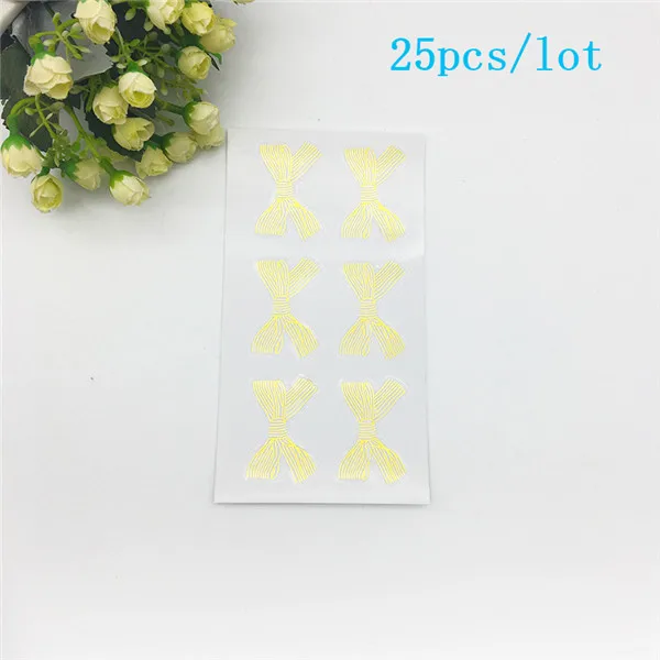 Gold Bowknot Sticker 25 шт Еда Гуди Бумага сумки Фиолетовый/розовое с Фольга Золотое сердце для свадьбы День рождения, детский душ вечерние упаковки конфет пользу - Цвет: Gold Bowknot Sticker