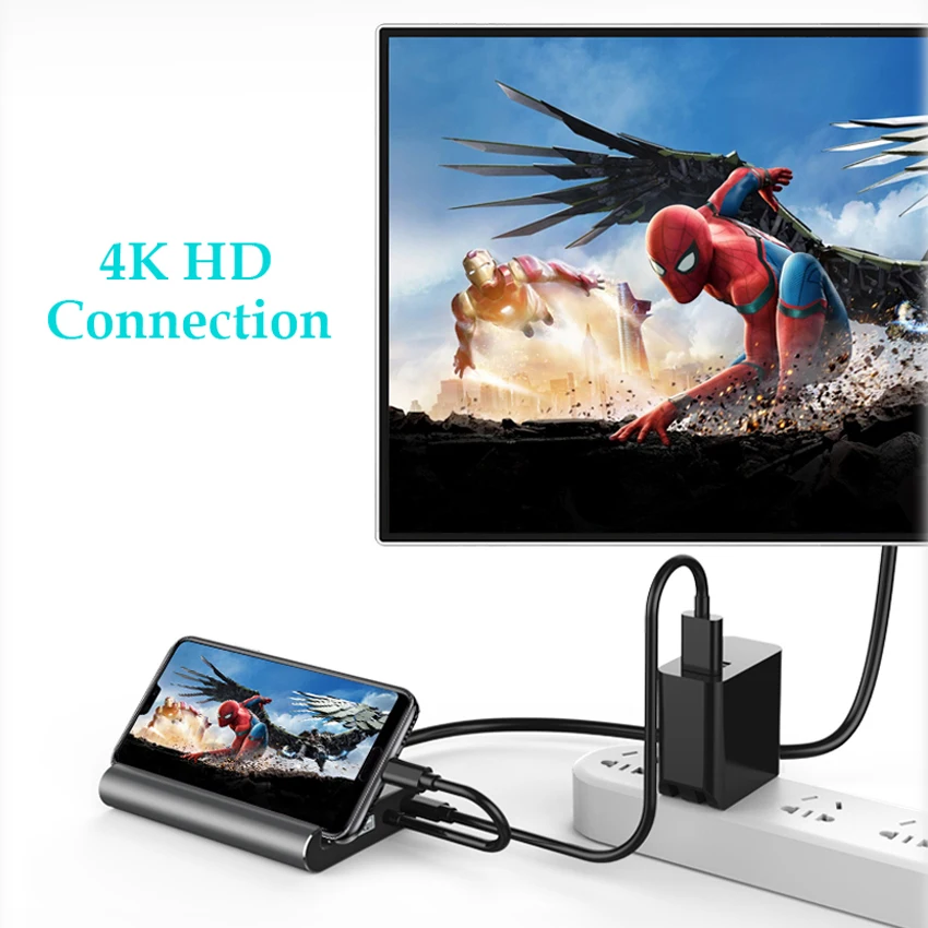 Многофункциональная док станция USB Type c для ноутбука адаптер 3 0 HDMI RJ45 PD MacBook Samsung