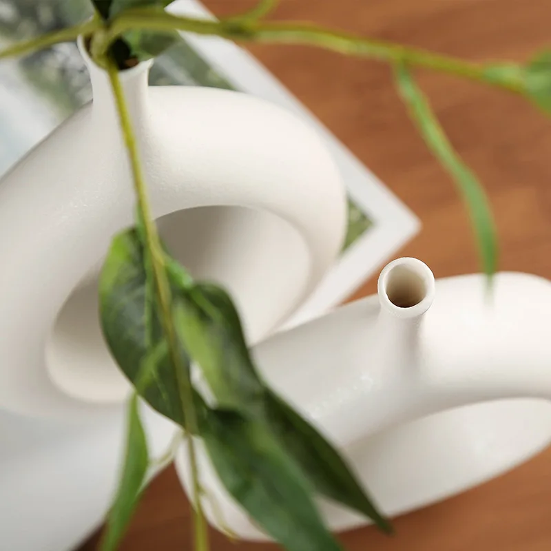 Керамическая ваза в скандинавском стиле современный минималистичный стиль