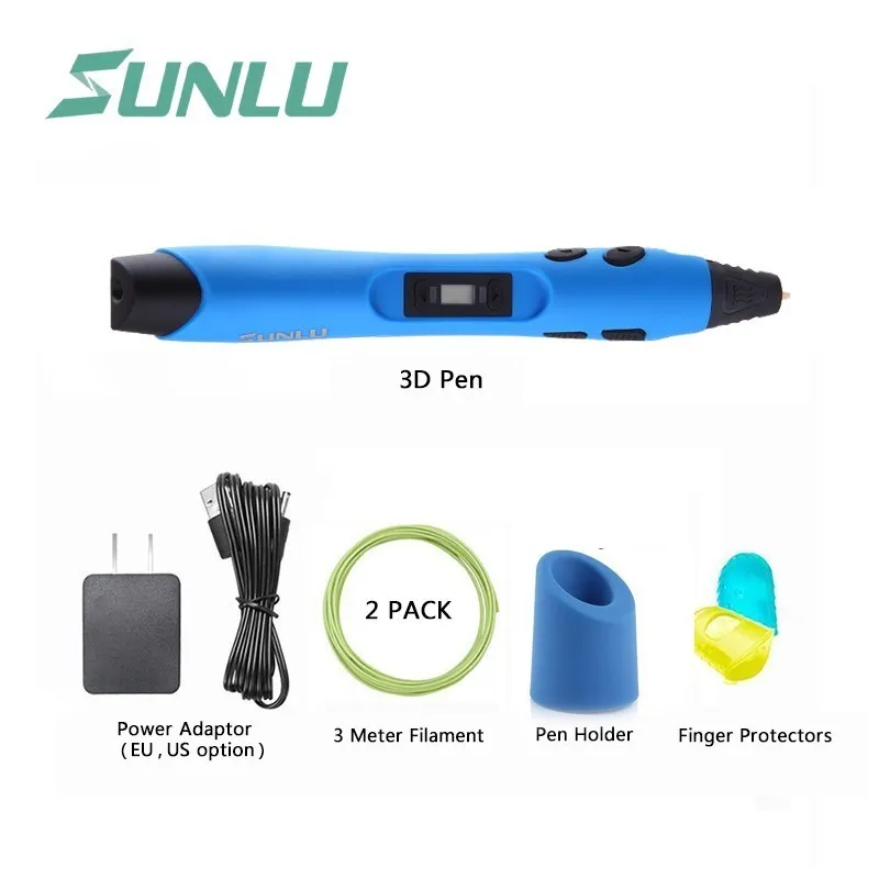 SL-300-blue Горячая Распродажа, Волшебная креативная 3D Ручка, SL-300, черный цвет, 3D печать, ручки, поддержка пла/АБС-пластика, 1,75 мм, для специальных ремесел и подарков - Цвет: SL-300-blue