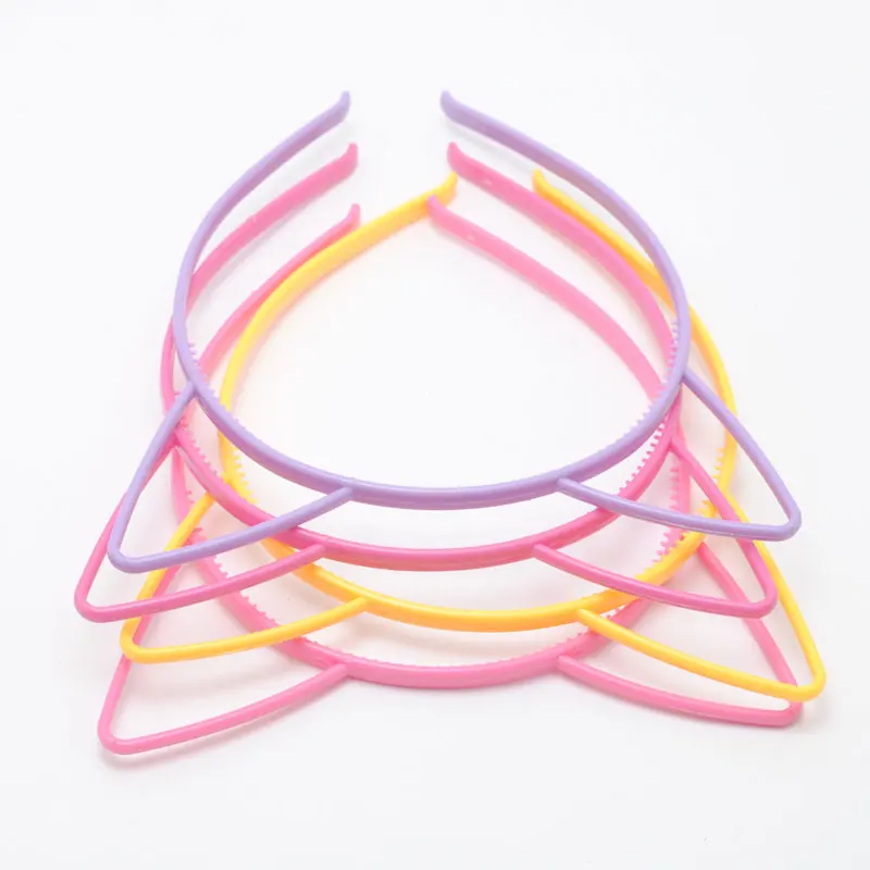 4 шт./лот прелестные модные туфли Кот уха Hairbands Для женщин девушек Зубы волос Группа Головные уборы оголовье аксессуары для волос - Цвет: R L Hot pink Yellow